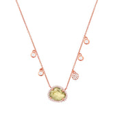 0.13ct Diamond & 1.94ct Spectrolite 14k Rose Gold Necklace